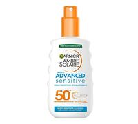 Garnier Ambre Solaire Advanced Sensitive Face & Body Protection Spray with Very High Shine Protection SPF 50+, Hypoallergenic, Water Resistant Formula, Salt and Chloro, 200 ml