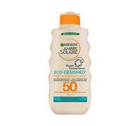 Garnier Ambre Solaire Eco Design Sun Protection Sun Cream Lotion SPF50, High Sun Protection Factor 50, Water Resistant & Non Sticky Sunscreen, UVA & UVB Protection, Recycled & Recyclable Bottle, 200ml