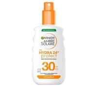 Garnier Ambre Solaire SPF 30 Hydra 24 Hour Protect High Protection UVB & UVA Hydrating Sun Cream Spray, Enriched with Vitamin E, Water Resistant, Non-Greasy, Fast Absorbing 150ml