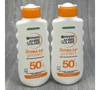 Garnier Ambre Solaire Hydra 24hr Protect Lotion SPF50 Vitamin C 175ml 2x Bottles