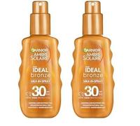 Garnier Ambre Solaire Ideal Bronze Milk-In Spray, with Vitamin E, High UV Protection SPF30 (150ml) (Pack of 2)