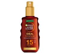 Garnier Ambre Solaire Sun Cream Spray SPF15, Ideal Bronze Protective Oil Sunscreen, Tan Enhancing, High Sun Protection Factor 15, Shea Butter, Water Resistant, Non-Greasy, UVA & UVB Protect 150ml