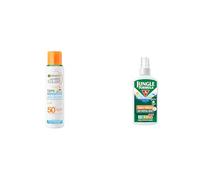 Garnier Ambre Solaire Kids & Baby Sensitive Advanced Sunscreen Spray SPF 50+ 150ml and Jungle Formula Family Protect Insect Repellent (100ml Spray Bottle)