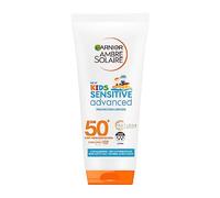 Garnier Ambre Solaire Kids Sensitive Hypoallergenic Sun Protect Lotion Tube SPF 50+ Very High Protection Sunscreen Against UVA & UVB, Easy Use Non Sticky Water Resistant Lotion, for Face & Body, 200ml