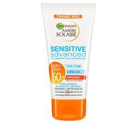 Ambre Solaire Mini Sensitive Hypoallergenic Sun Protection Cream SPF50+ 50ml Travel