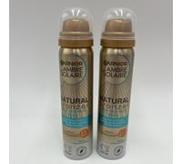 Garnier Ambre Solaire Natural Bronzer Quick DryDark Self Tan Face Mist 75ml X2