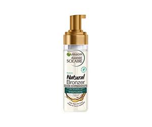 Garnier Ambre Solaire Self Tanning Mousse Natural Bronzer, Face and Body for a Natural Tan up to a Week, Vegan Formula, Enriched with Moisturising Coconut Water