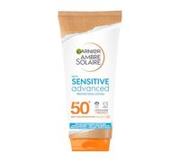 Garnier Ambre Solaire SPF 50+ Sensitive Advanced Sun Cream, High Protection, Water Resistant, Non-Greasy, No White Marks, Hypoallergenic, Fragrance-Free, UVA UVB Protection with Ceramide, 175ml