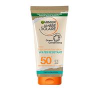 Garnier Ambre Solaire SPF 50+ Water Resistant High Protection Sun Cream Lotion, Sun Protection Factor 50 +, Non Sticky Sunscreen, UVA & UVB Protection, Approved by Cruelty Free International, 175ml
