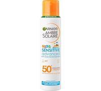 Garnier Ambre Solaire Sun Cream SPF 50+ Sensitive Advanced Kids Anti-Sand Sun Protection Mist Spray, Very High Protection UVA & UVB, Water Resistant, For Face & Body, Cruelty Free 150ml