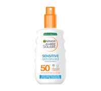 Garnier Ambre Solaire Sun Cream Spray SPF50+ Sensitive Advanced Sunscreen, Factor 50, Water Resistant, Non-Greasy, Fragrance-Free, Hypoallergenic, UVA UVB Protect with Ceramide, 150ml