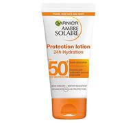 Garnier Ambre Solaire Ultra-Hydrating Shea Butter Sun Protection Cream SPF50+, Hydrating High Sun Protection Lotion SPF50 + Handy Handbag Format 50 ml Travel Size