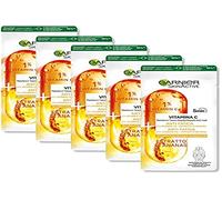 Garnier Ampolla Anti-Fatigue Illuminating Fabric Mask for Thick and Butt Hair, Pineapple Extract and Vitamin C, Pack of 5