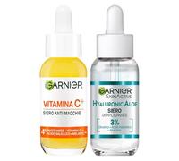Garnier Anti-Blemish Face Serum Vitamin C+ with Niacinamide Salicylic Acid and Melasyl 30ml + Hyaluronic Aloe Plumping Face Serum with Glycerin Hyaluronic Acid and Moisturizing Aloe Vera 30ml