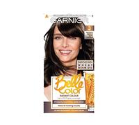 Garnier Belle Color 3 Dark Brown Permanent Hair Dye, Multi-Tonal, Natural-Looking Hair Colour with 98% Natural Origin Nourishing Conditioner