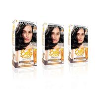 Garnier Belle Color Black Hair Dye Permanent, Natural looking Hair Colour, up to 100% grey coverage - 1 Black Pack of 3
