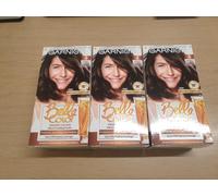 Garnier Belle Colour Dye 4 Natural Dark Brown Permanent Hair X3 JUST £23.99