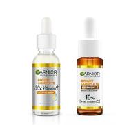 Garnier Bright Complete Vitamin C Serum 15ml + Overnight Serum 15ml | Pack of 2 | For Bright, Even Skin Tone