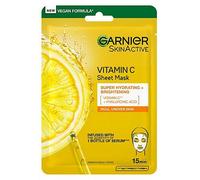 Garnier SkinActive Moisture Bomb Vitamin C Sheet Mask, Hydrating & Brightening Face Mask, Enriched With Vitamin Cg & Hyaluronic Acid Serum