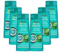 Garnier Clarifying Shampoo for Oily Hairline and Dry Tips, with Coconut Water for Powerful Hair, Fructis Coco Water, 6 x 250 ml