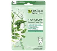 Garnier Cloth Mask, Face Mask for Normal and Combination Skin, Balancing and Moisturising, with Hyaluronic Acid and Green Tea, Hydra Bomb, 28 g
