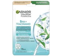 Garnier Cloth Mask, Face Mask for Oily Skin, Anti-Impurities, Formula with Tea Tree Oil and Salicylic Acid, Clear Active, 23 g