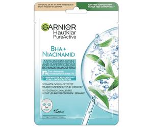 Garnier Cloth Mask, Face Mask for Oily Skin, Anti-Impurities, Formula with Tea Tree Oil and Salicylic Acid, Clear Active, 23 g