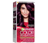 Garnier Color Sensation Hair Color 3.16 Deep Amethyst, 110 ml, Pack of 1 | Permanent cream hair color kit in shade 3.16 Deep Amethyst with developer, color cream, after-color care and gloves.