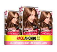 Garnier Color Sensation Permanent and Intense Reusable Dye with Bowl and Brush, 6.0 Light Brown, Pack of 3