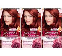 Garnier Colour Sensation 6.60 Intense Permanent Hair Dye, Ruby Red, Pack of 3