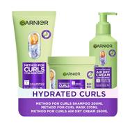Garnier Curl Cream, Hair Mask & Curl Shampoo Bundle Set, Method for Curls Deep Nourish Curl Care Routine Set