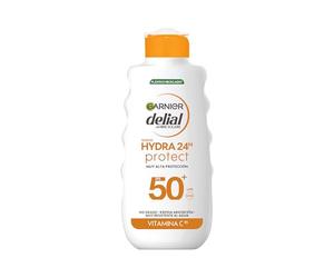 Garnier Delial Hydra 24H SPF 50+ with Vitamin Cg Rapid Absorption, 175 ml | 24H Hydration, High Sun Protection, Daily Use, Vitamin C, Fast Absorption, Helps Reduce Stains, Delial Hydra 24H