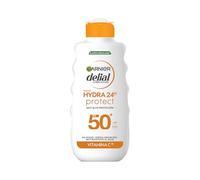 Garnier Delial Hydra Protect 24H Sun Milk Cream Enriched with Vitamin C, SPF 50, Prevents Sunspots and Hydrates for 24 Hours, Light and Cooling Texture, Easy Absorption, 175 ml