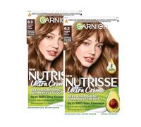 Garnier DOUBLE Nutrisse Ultra Creme Permanent Hair Dye, Up To 100% Grey Coverage, 8-Weeks Long-Lasting Colour, No Ammonia, Vegan (Shade: 6.3 Golden Light Brown)