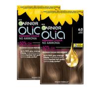 Garnier DOUBLE Olia Permanent Hair Dye, No Ammonia Full Grey Coverage