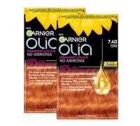 Garnier DOUBLE Olia Permanent Hair Dye, No Ammonia Full Grey Coverage