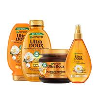 Garnier - Dry Hair Routine - Wonderful Oils - Oil, Shampoo, Mask and Detangling Conditioner - Enriched with Argan and Camellia Oils - Ultra Gentle - 4 Products