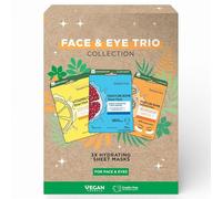 GARNIER Face & Eye Sheet Mask Trio Gift Set 3PC - 1x Vitamin C Sheet Mask, 1x Moisture Bomb Sheet Mask & 1x Moisture Bomb Eye Sheet Mask