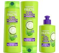 Garnier Fructis Curl Nourish Sulfate Free Moisturizing Shampoo Conditioner Air Dry Cream Defining Butter Set 3 Items 1 Kit Packaging May Vary