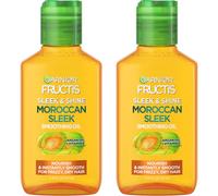 Garnier Fructis Sleek & Shine Moroccan Sleek Smoothing Oil for Frizzy Dry Hair Argan Oil 3.75 Fl Oz 2 Count (Packaging May Vary)