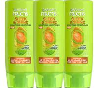 Garnier Fructis Sleek & Shine Travel Conditioner, 3 Pack, Smoothing Fortifying Conditioner, Long Lasting Frizz Control for Dry Unmanageable Hair, With