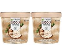 Garnier GOOD Permanent Hair Dye, 9.1 Vanilla Blonde. Delivers 100% grey coverage and 8-week colour. No ammonia, vegan shea butter formula for vibrant, luminous blonde on all hair types. (Pack of 2)