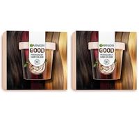 Garnier Good Permanent Hair Dye Premium Starter Kit, 2.0 Truffle Soft Black, Up To 100% Grey Coverage, 8 Weeks Long-Lasting Colour, Non-Drip Application (Pack of 2)