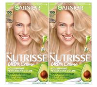 Garnier Hair Color Nutrisse Nourishing Creme 100 Extra-Light Natural Blonde (Chamomile) Permanent Hair Dye 2 Count (Packaging May Vary)