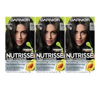 Garnier Hair Color Nutrisse Ultra Coverage Nourishing Creme 200 Deep Soft Black (Black Sesame) Permanent Hair Dye 3 Count (Packaging May Vary)