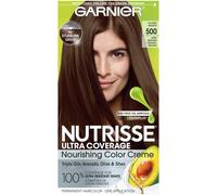 Garnier Hair Color Nutrisse Ultra Coverage Nourishing Creme, 500 Deep Medium Natural Brown (Glazed Walnut) Permanent Hair Dye, 1 Count (Packaging May