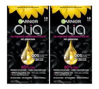 Garnier Hair Color Olia Ammonia-Free Brilliant Color Oil-Rich Permanent Hair Dye 1.0 Black 2 Count (Packaging May Vary)
