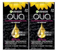 Garnier Hair Color Olia Ammonia-Free Brilliant Color Oil-Rich Permanent Hair Dye, 2.11 Platinum Black, 1 Count (Packaging May Vary) (Pack of 2)