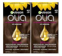 Garnier Hair Color Olia Ammonia-Free Brilliant Color Oil-Rich Permanent Hair Dye, 6.0 Light Brown, 1 Count (Packaging May Vary) (Pack of 2)