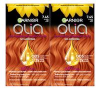 Garnier Hair Color Olia Ammonia-Free Brilliant Color Oil-Rich Permanent Hair Dye 7.45 Dark Fire Ruby 2 Count (Packaging May Vary)